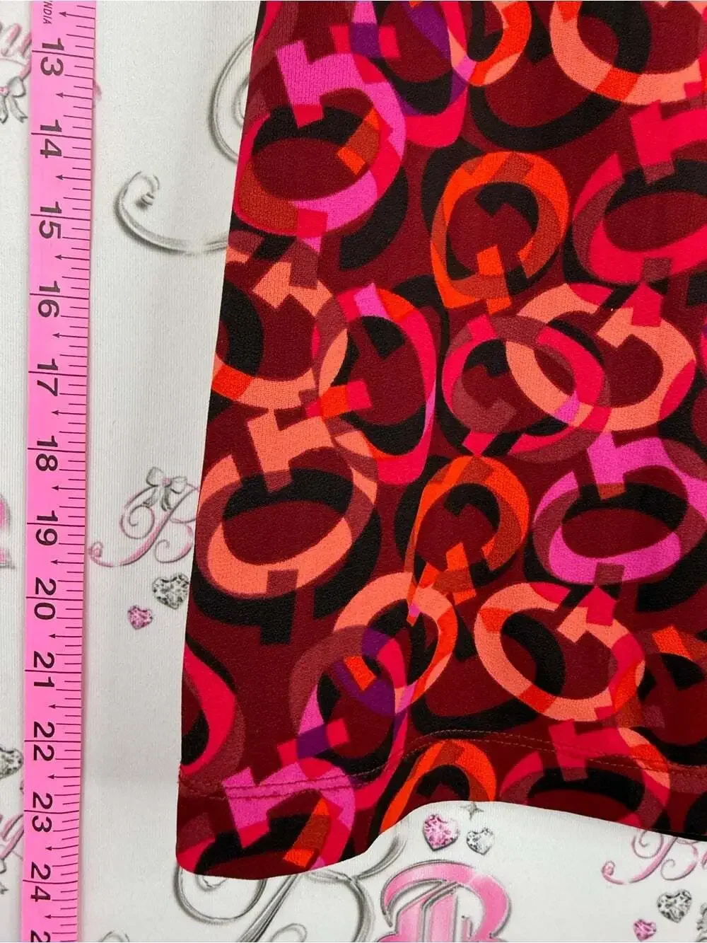 Guess USA skirt rare vintage y2k Red Pink Orange Circular-Print A-Line Skirt